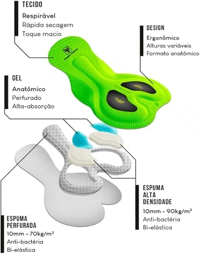 BERMUDA CICLISMO MASCULINA FREE FORCE PERFORMANCE PRETO TAM P