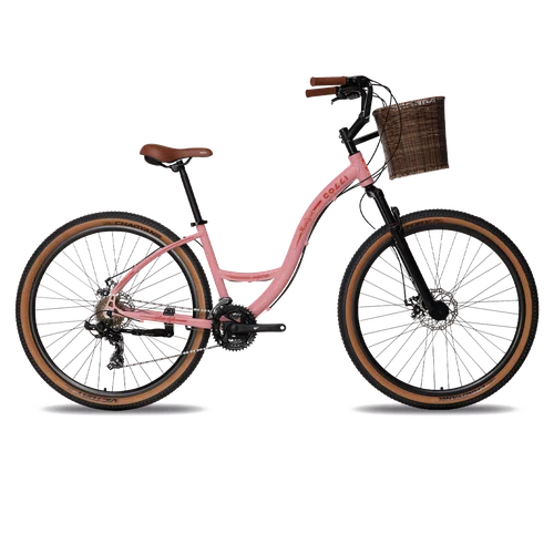 BIC. COLLI MUNIQUE ALUMINIO 21V A.29 F.DISCO TM 17 KIT SHIMANO *C/ CESTO ROSA BLUSH B