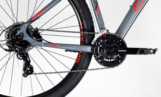 Bicicleta Aro 29 Oggi Hacker HDS 24v Grafite/Vermelho/Preto