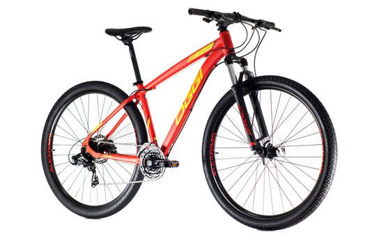 Bicicleta Aro 29 Oggi Hacker HDS 24v Vermelha/Amarela/Preta