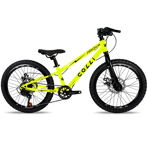 Bicicleta Colli AIRON Aro 20 Freio a Disco 7V Amarelo Neon
