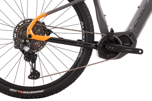 Bicicleta Elétrica Oggi BW 8.6 CUES/XT DI2 11V Cinz/Preto/Lararanja T17