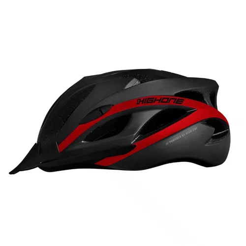 Capacete Mtb Bike High One Win Tamanho M Com Vista Light Preto e Vermelho