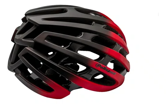 Capacete Polisport Road Vermelho e Preto Degrade M