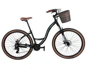 BIC. COLLI MUNIQUE ALUMINIO 21V A.29 F.DISCO TM 17 KIT SHIMANO *C/ CESTO PRETO BRILHANTE D