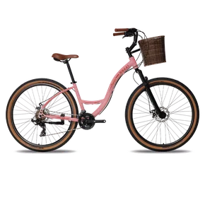 BIC. COLLI MUNIQUE ALUMINIO 21V A.29 F.DISCO TM 17 KIT SHIMANO *C/ CESTO ROSA BLUSH B