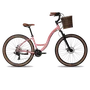 BIC. COLLI MUNIQUE ALUMINIO 21V A.29 F.DISCO TM 17 KIT SHIMANO *C/ CESTO ROSA BLUSH B